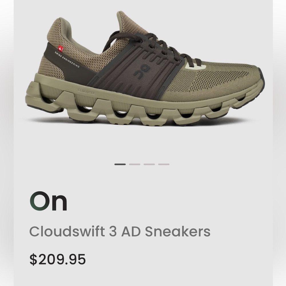 On Cloudswift 3 AD Sneakers - Grove/Thorn Green and Grey